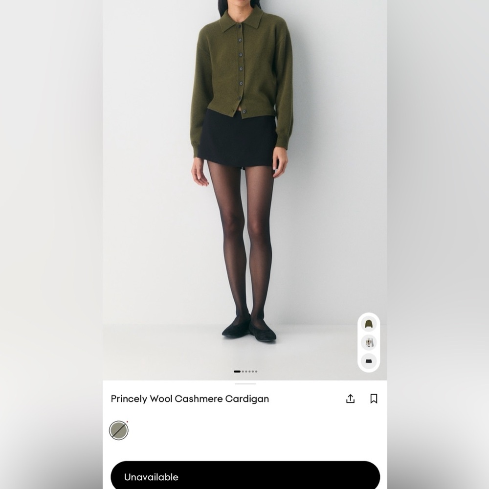 Aritzia  Wilfred Olive Green Princely Wool Cashmere Cardigan